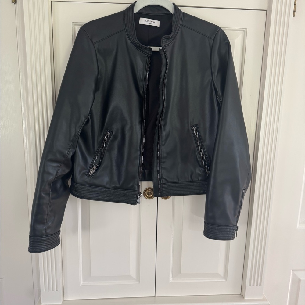 Bailey 44 Black Leather Jacket Sleek Minimalist Design